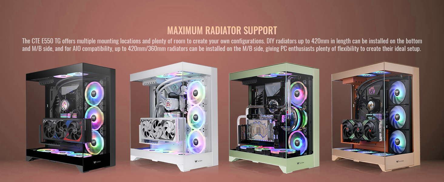 Thermaltake CTE E550 TG Gravel Sand Mid Tower ATX Case; 3 Tempered